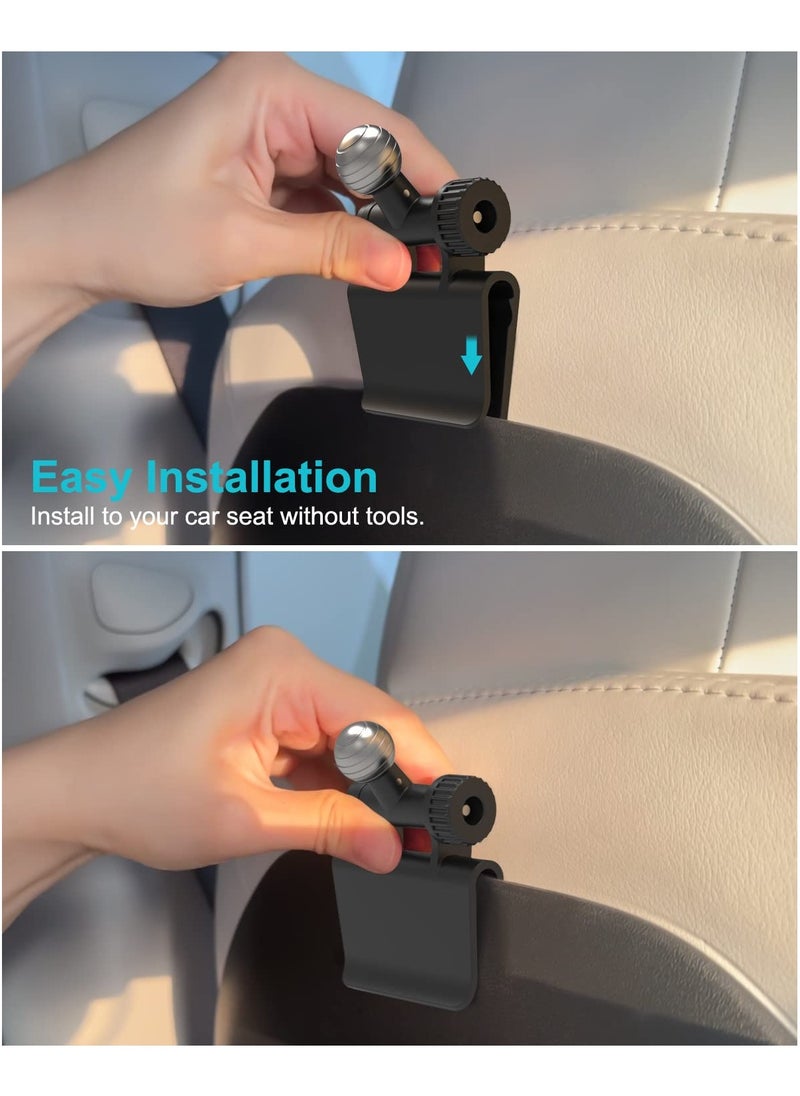 Tesla Tablet Holder for Headrest, Tesla Model 3/Y Back Seat iPad Phone Mount, 360° Adjustable Car Tesla Model Y Stand for 4-13