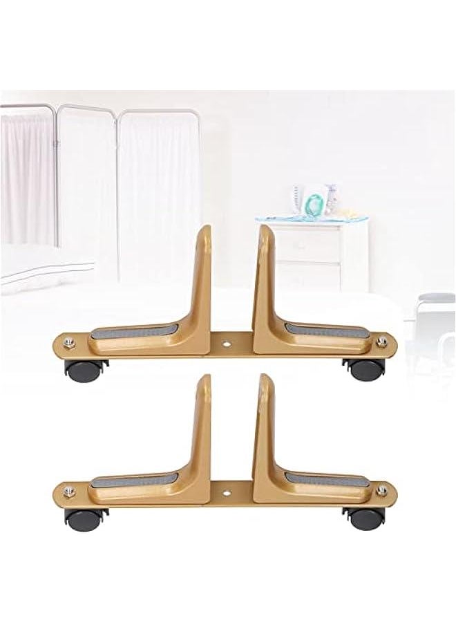 Screen Holder Feet Holder, Aluminum Alloy Room Divider Screen Holder Adjustable Screen Partition Base Movable Wheel for Hotel (Gold)