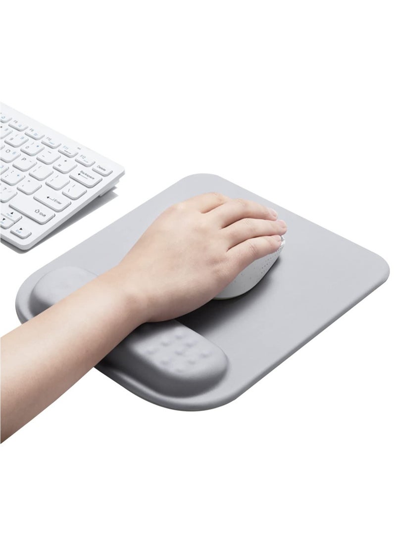 Mouse Pad With Gel Wrist Support Hand Washable Ergonomic Mouse Pad with Massage Function Effectively Relieves Fatigue and Prolonged (Grey)