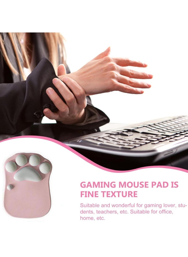 Wrist Rest, Cute Office Mouse Pad with Wrist Support, Cat Paw Design, Gifts for Office Desk Home Gaming Kawaii Stuff Gifts, Ergonomic Mouse Pad, Office Desk Accessories Supplies (Pink)