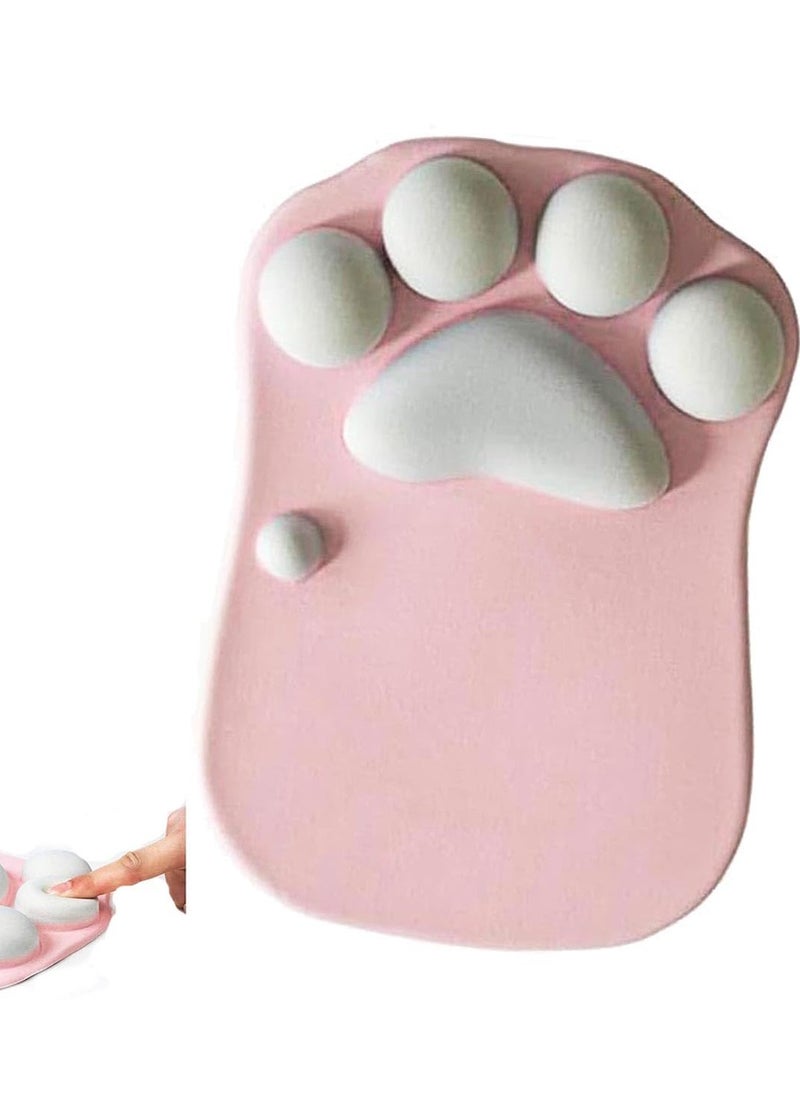 Wrist Rest, Cute Office Mouse Pad with Wrist Support, Cat Paw Design, Gifts for Office Desk Home Gaming Kawaii Stuff Gifts, Ergonomic Mouse Pad, Office Desk Accessories Supplies (Pink)