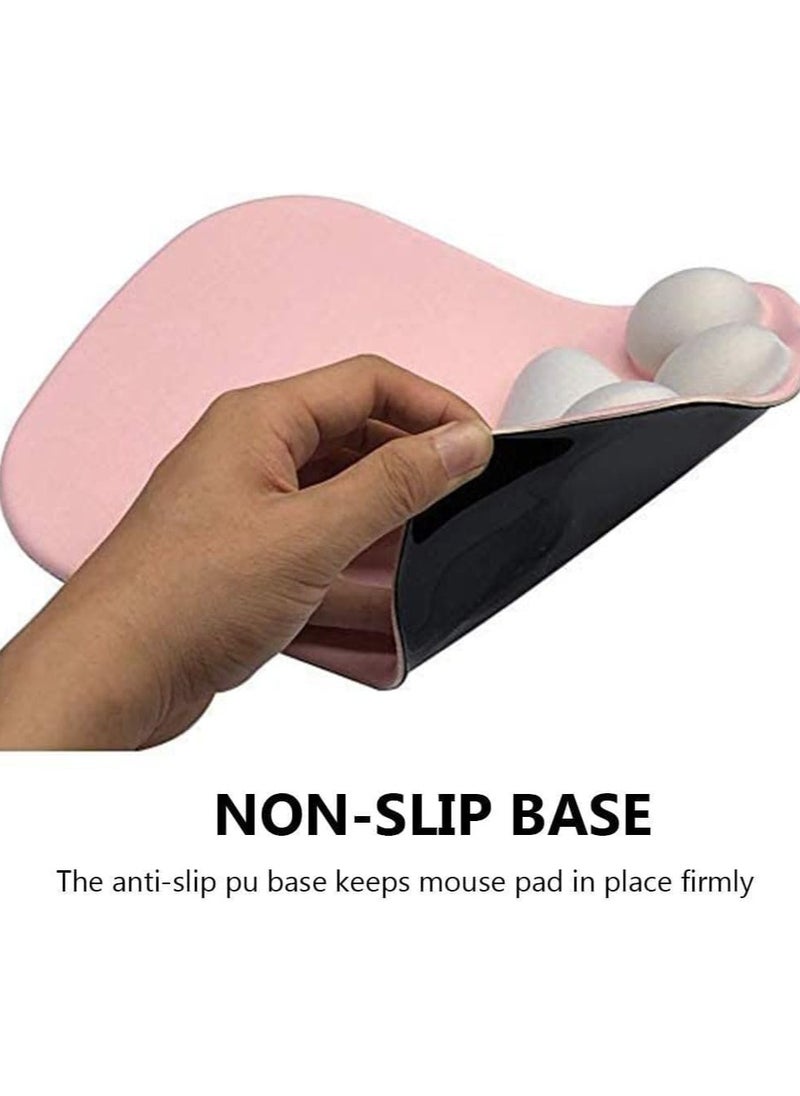 Wrist Rest, Cute Office Mouse Pad with Wrist Support, Cat Paw Design, Gifts for Office Desk Home Gaming Kawaii Stuff Gifts, Ergonomic Mouse Pad, Office Desk Accessories Supplies (Pink)