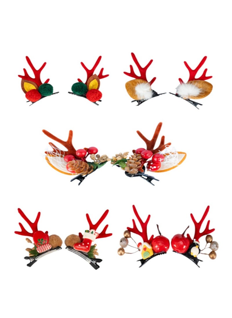 D' Daniela - 5 pairs of Christmas Hair Clips - Set Y