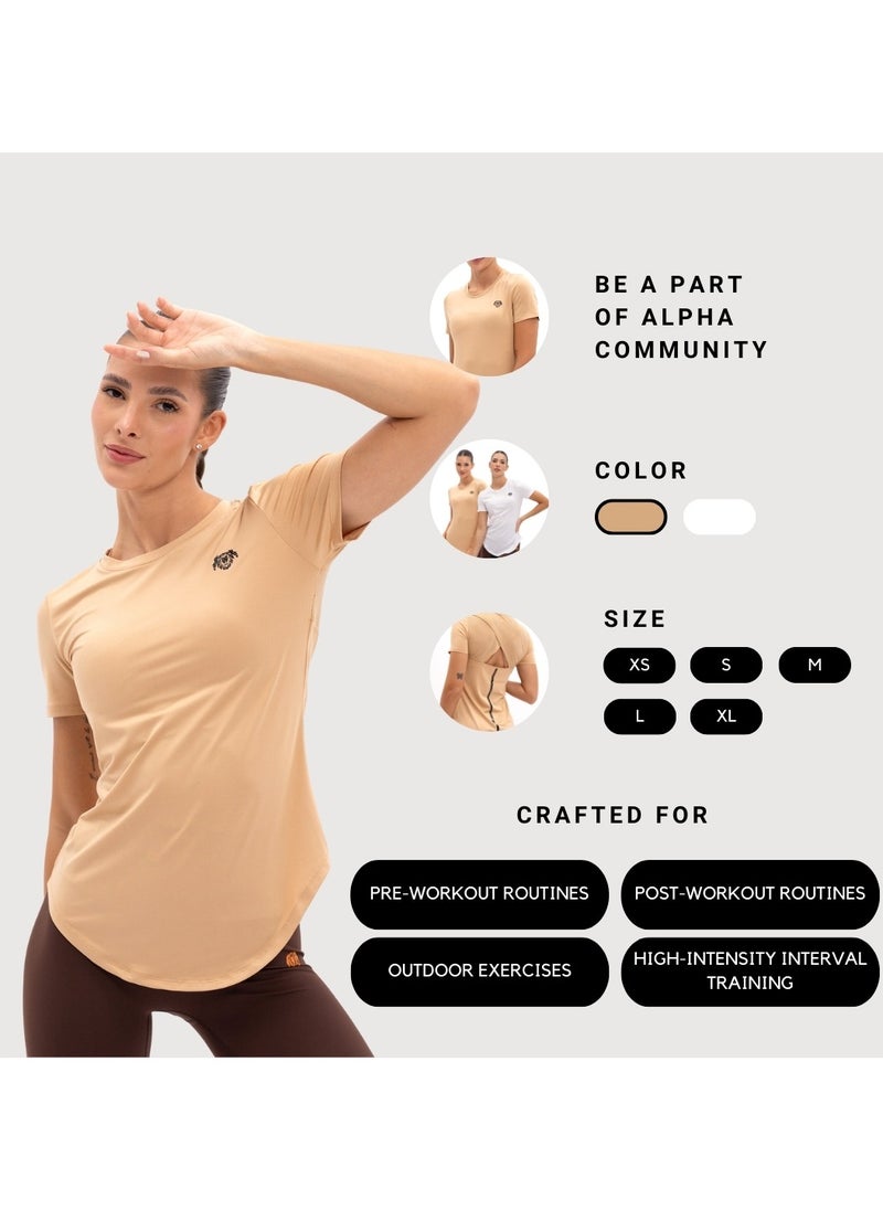 AlphaSquad Patchwork Sports T-Shirt for Women