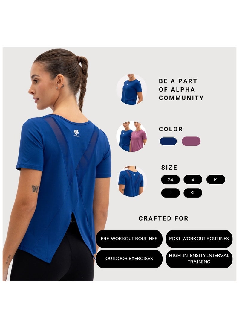 AlphaSquad Athletic Cut Out Top for Women