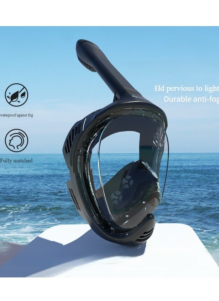 Full face Snorkeling mask with New Safety Breathing System and Camera Stand with 180-degree Panoramic View