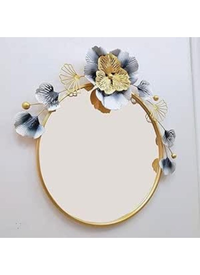 Decorhills Floral Designer Wall Mirror Decor for Your Home, Living Room, Bedroom, Hallway, Makeup Room, Dressing Room (66x67 cm)