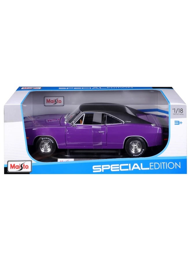 Maisto Dodge Charger R/T 1969 Diecast Car (1:18, Purple)