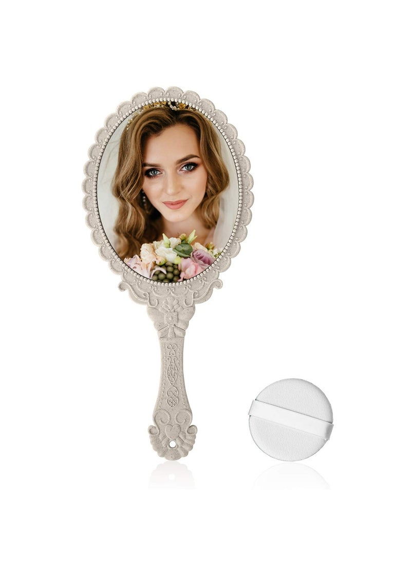 Handheld Mirror with Handle, Hand Mirrors for Women Travel Small Vintage Purse Mirrors