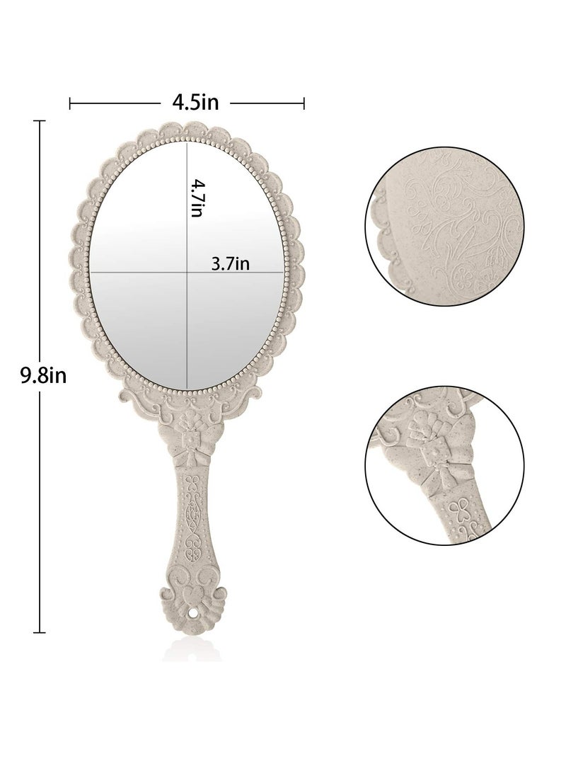 Handheld Mirror with Handle, Hand Mirrors for Women Travel Small Vintage Purse Mirrors