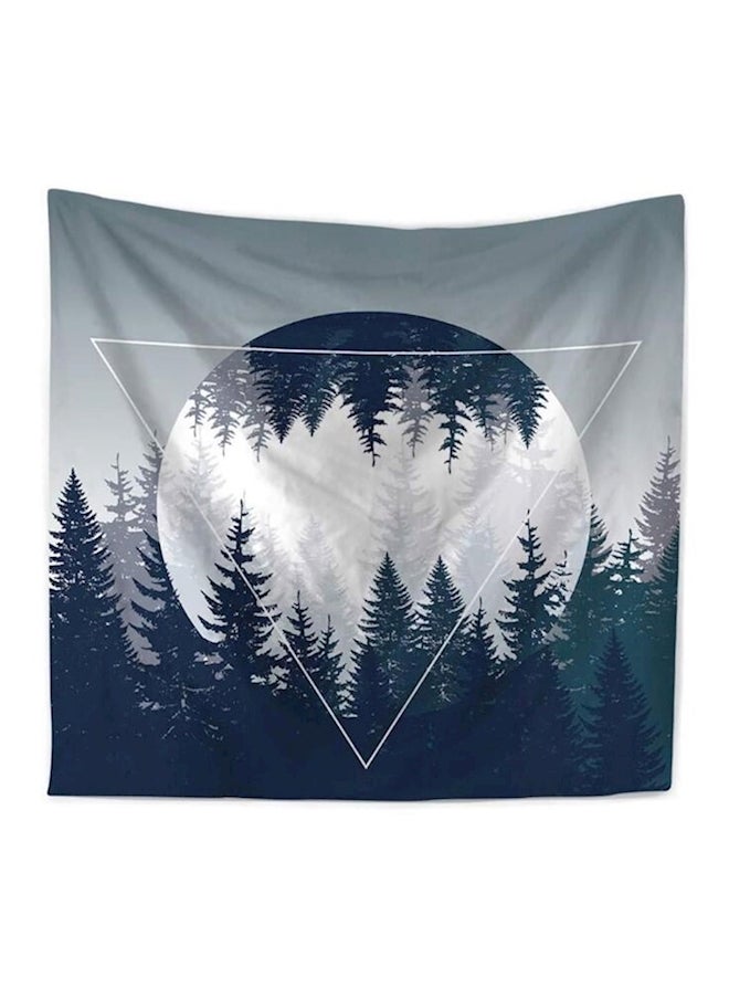 The Night Of The Forest Printed Wall Tapestry Grey/Blue 150x130centimeter