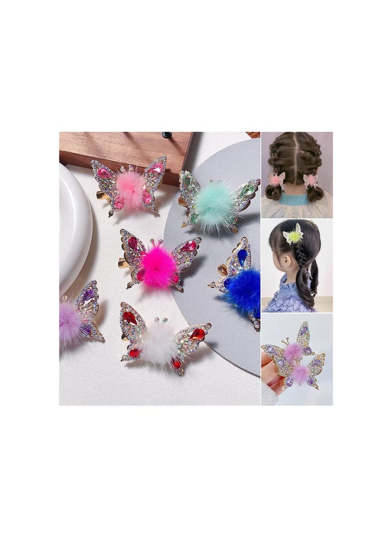 Flying Butterfly Hairpin, Glitter Butterfly Hair Clips, Butterfly Hair Clips Butterfly Clips, Moving Flying Butterfly Shiny Hair Clips Barrettes, Mini Butterfly Hair Clips (2Pcs-Purple)