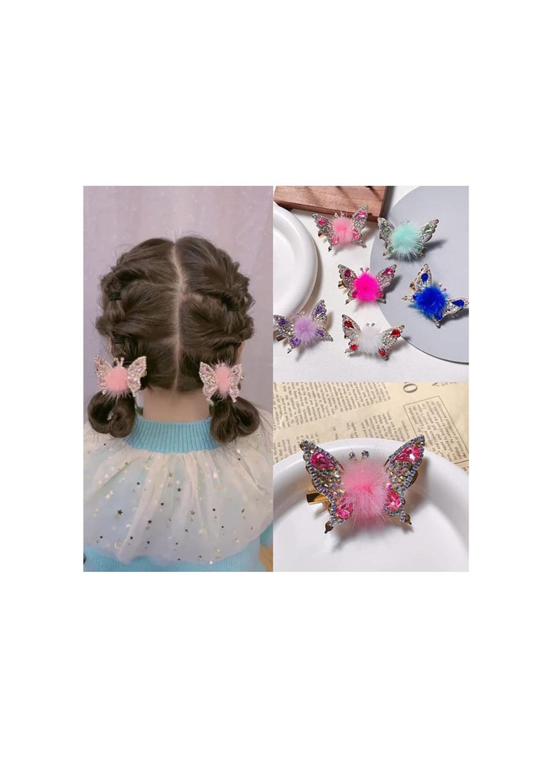 Flying Butterfly Hairpin, Glitter Butterfly Hair Clips, Butterfly Hair Clips Butterfly Clips, Moving Flying Butterfly Shiny Hair Clips Barrettes, Mini Butterfly Hair Clips (2Pcs-Purple)