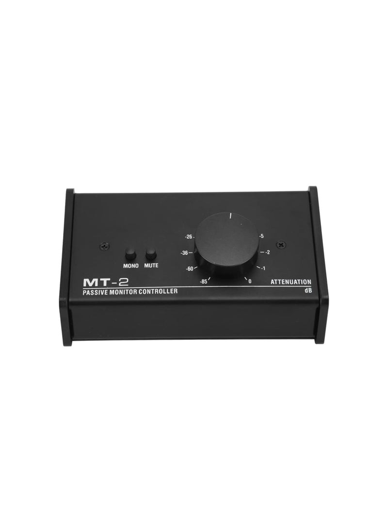 Passive Stereo Volume Controller, Mute Control Large Volume Knob Passive Monitor Controller XLR and 3.5mm Interface Plug and Play for Laptop