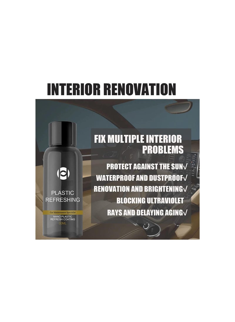 Plastic Revitalizing Coating Agent, Car Plastic Revitalizing Coating Agent, Nano Plastic Refreshing Coating, Car Plastic Parts Refurbish Agent (30ml, 3pcs)