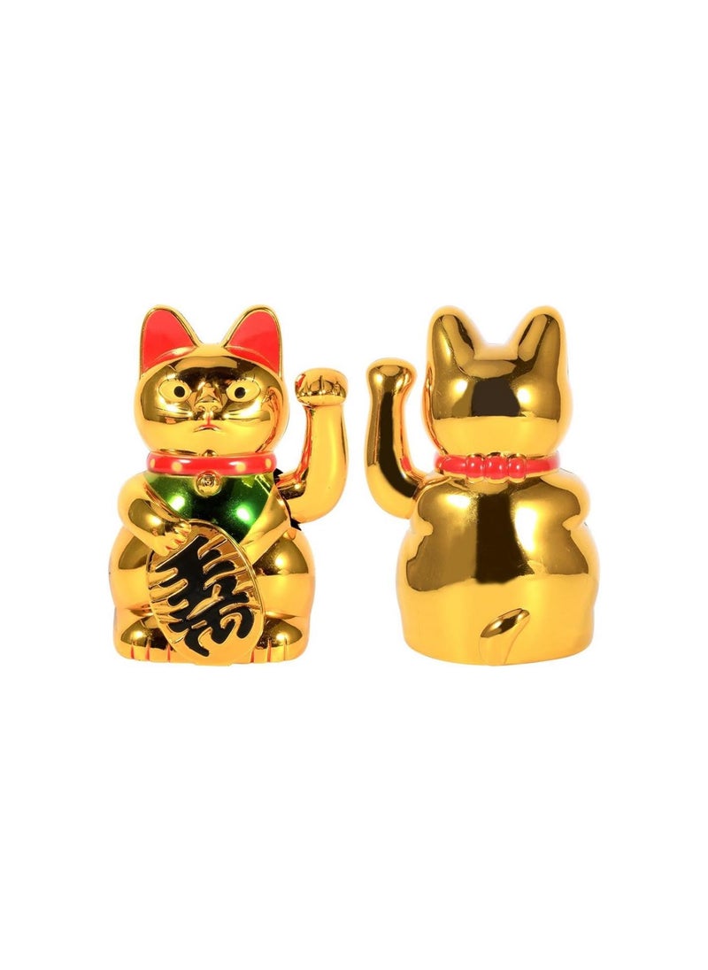 Feng Shui Cat,Large Gold Waving Hand Up Wealth Prosperity Welcoming Cat, Good Luck Feng Shui Decoration