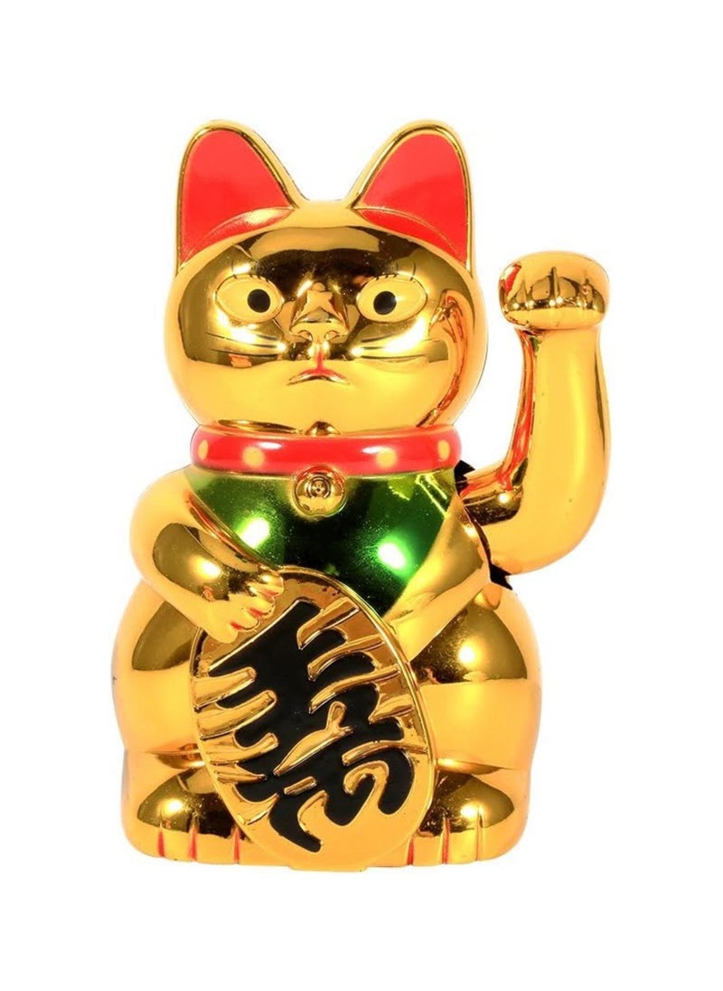 Feng Shui Cat,Large Gold Waving Hand Up Wealth Prosperity Welcoming Cat, Good Luck Feng Shui Decoration