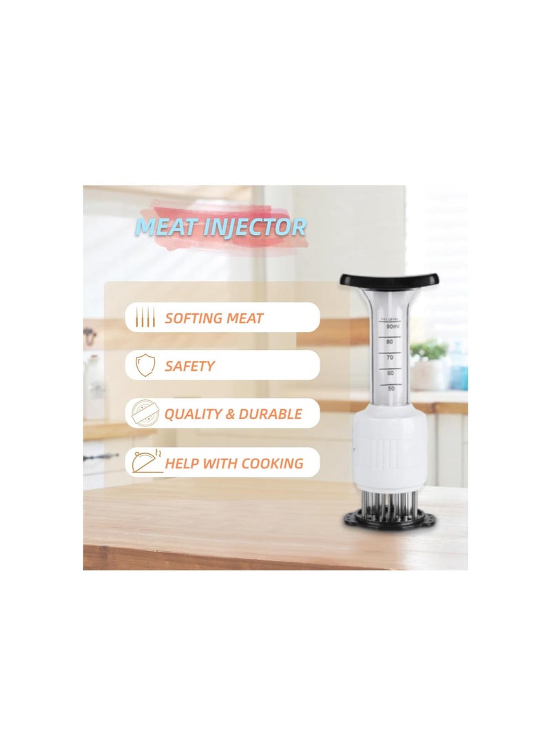 Stainless steel Marinade Meat Injector, Marinade Tenderizer Injector Needle Flavor Syringe Cooking Meat Poultry Turkey Chicken BBQ