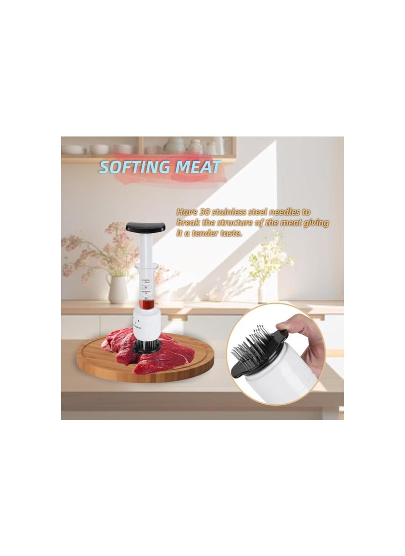 Stainless steel Marinade Meat Injector, Marinade Tenderizer Injector Needle Flavor Syringe Cooking Meat Poultry Turkey Chicken BBQ
