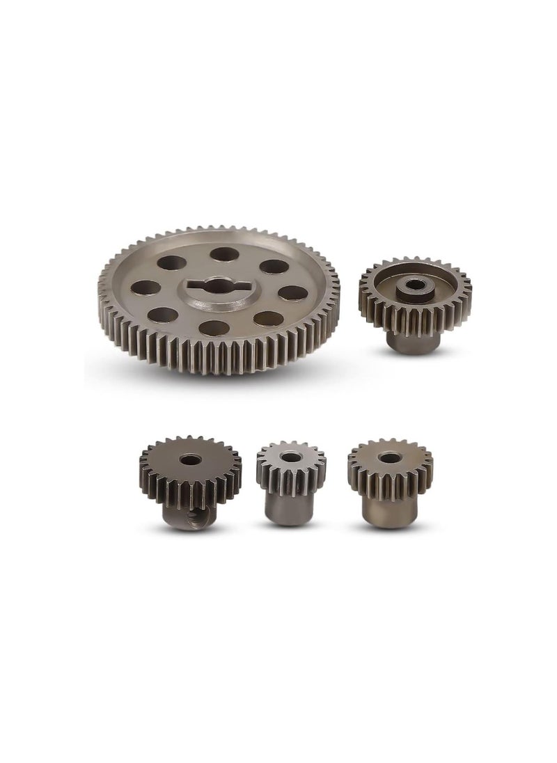 Differential Main Metal Spur Gear, 64T Main Gear and 17T 21T 26T 29T Motor Gear RC Metal Spur Diff Differential Main Gear RC Parts for HSP 1/10 Truck Brontosaurus 94111