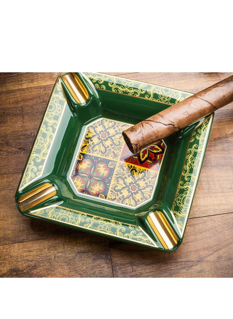 Authentic Design Green Cigar Ashtray – Gift Box, Unique Model, 445g