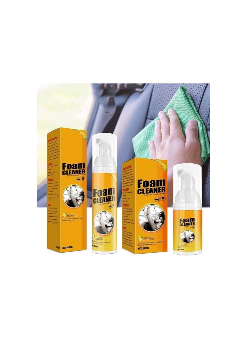 Amplesunshine Foam Cleaner, Spray Foam Cleaner, Multifunctional Car Foam Cleaner, Foam Cleaner for Car and House Lemon Flavor, Powerful Stain Removal Kit Foam Cleaner (100 ml 1 Pcs)