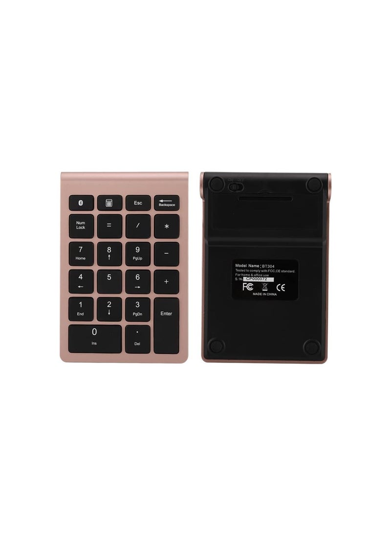 Wireless Number Pads, 22 Keys Numeric Keypad Ultra Thin Extensions Number Keyboard Bluetooth 3.0 Portable Number Numpad for Laptop, PC, Desktop(Rose Gold)