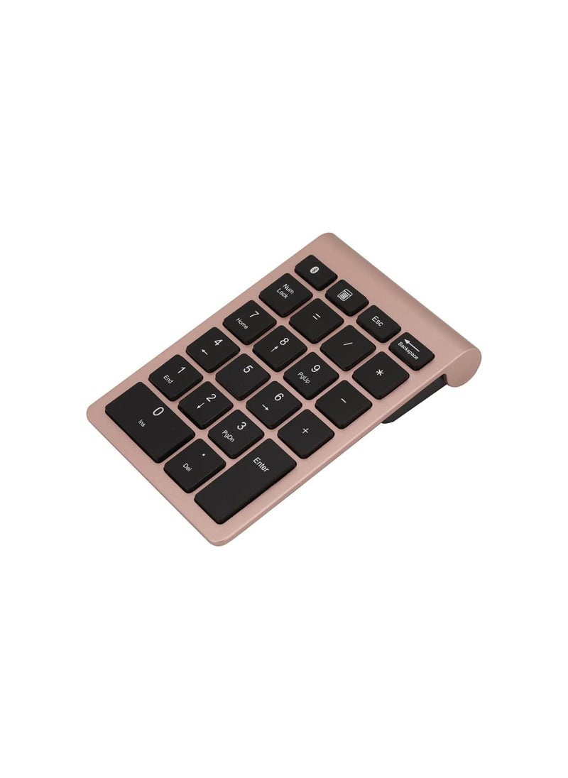 Wireless Number Pads, 22 Keys Numeric Keypad Ultra Thin Extensions Number Keyboard Bluetooth 3.0 Portable Number Numpad for Laptop, PC, Desktop(Rose Gold)