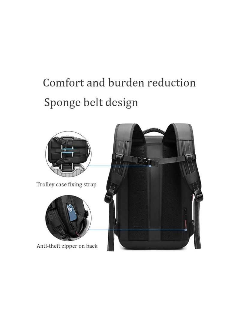 Airpack Backpack, Vacpack Backpack, Myvacpack Backpack Travel Bag, 60L Expandable Backpack with Vacuum Compression (No air pump, Black)