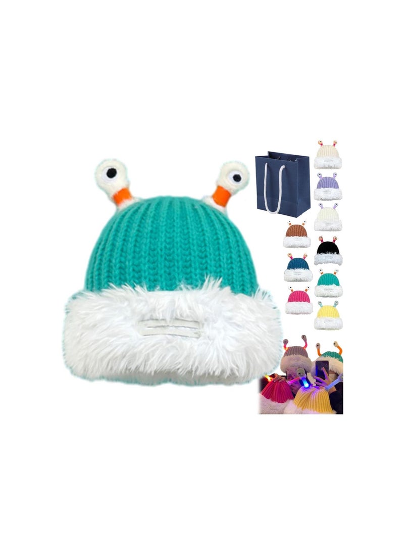 Cute Little Monster LED Knit Beanie, Winter Parent-Child Cute Glowing Little Monster Knit Hat, Monster Tentacle Hat