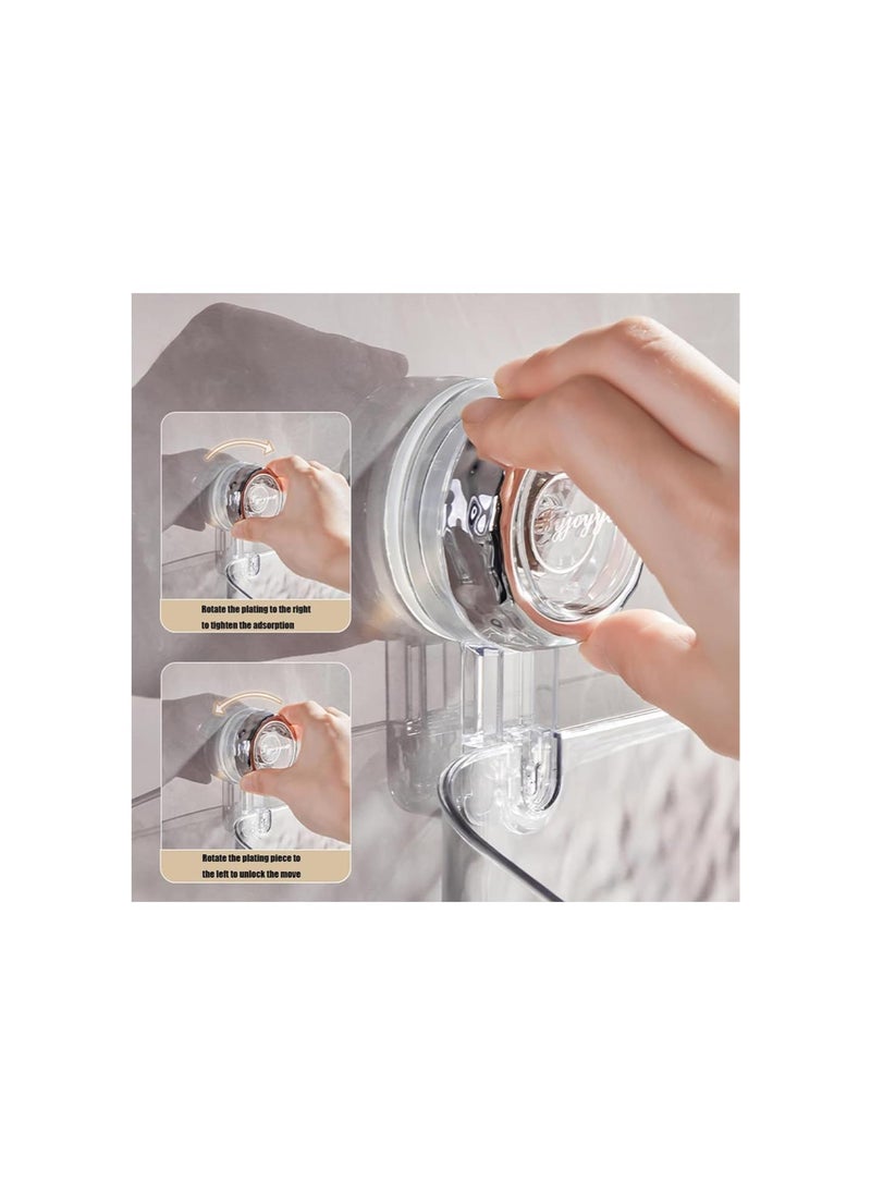 Androf Acrylic Transparent Shower Storage, Raidley No Drill Clear Wall Caddy Large Capacity, Drainage, Raidley Easymount Bathroom Storage Shelf (Rectangle-Silver)