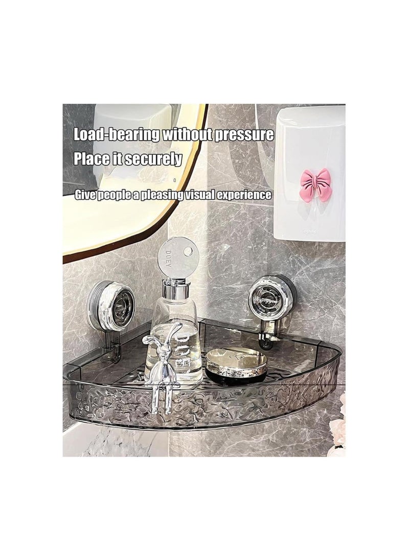 Androf Acrylic Transparent Shower Storage, Raidley No Drill Clear Wall Caddy Large Capacity, Drainage, Raidley Easymount Bathroom Storage Shelf (Rectangle-Silver)