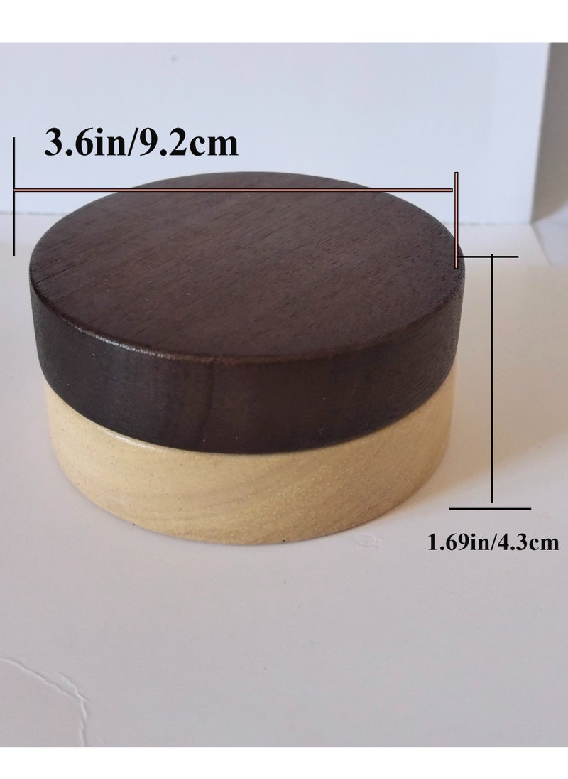 Solid wood ashtray with golden stainless steel liner, windproof decorative ashtray for home