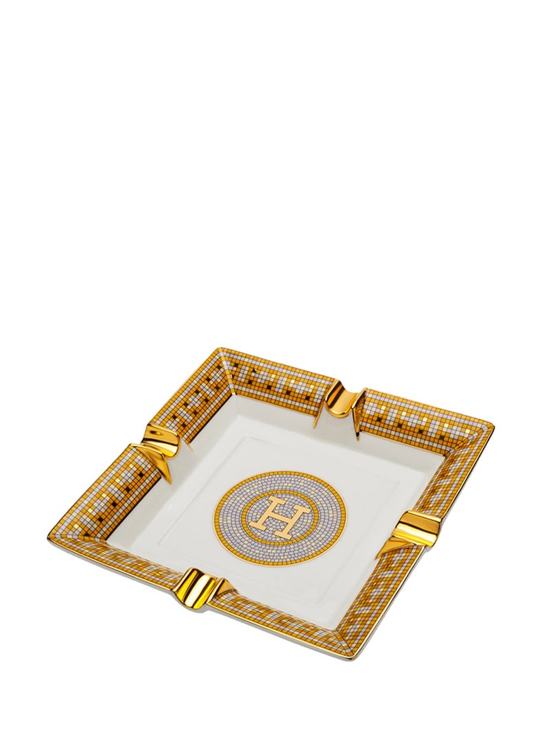 Gold Mosaic Porcelain Cigar Ashtray