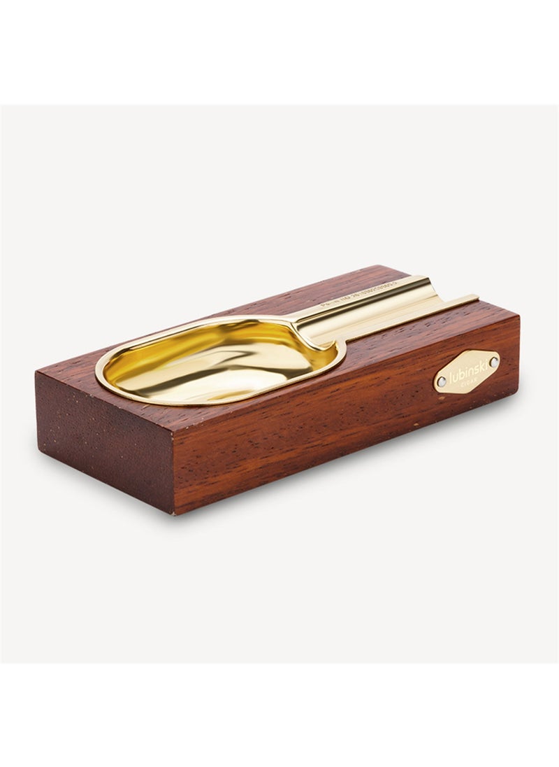 Handmade Limited Edition Wooden Cigar Ashtray – Kavhe-Gold, Holds 1 Cigar