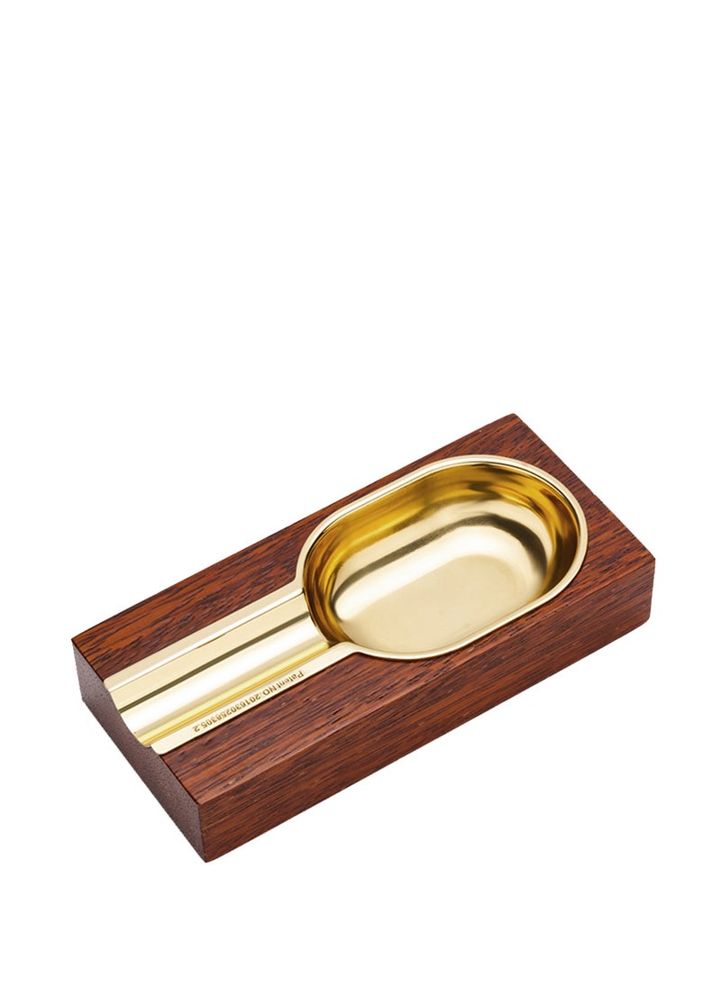 Handmade Limited Edition Wooden Cigar Ashtray – Kavhe-Gold, Holds 1 Cigar