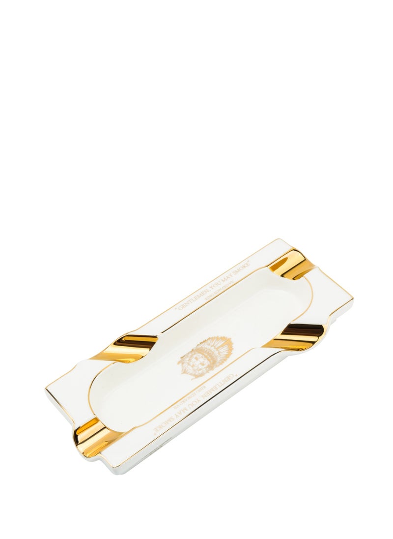 White Long Quadruple Cigar Ashtray