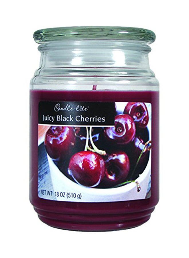 Candle Lite Essentials 18 Ounce Juicy Black Cherries Terrace Jar Candle, 18 OZ