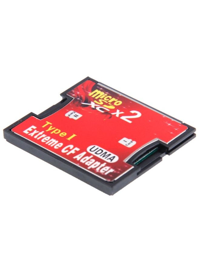 2-Socket Micro SD to CF Compact Flash Memory Card Adapter