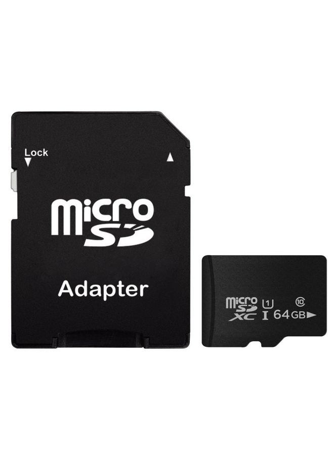 64GB High Speed Class 10 Micro SD(TF) Memory Card from Taiwan, Write: 8mb/s, Read: 12mb/s (100% Real Capacity)(Black)