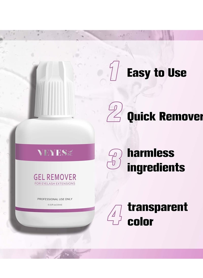 VEYES INC Lash Remover Gel for Lash Tech 15ml Low Irritation Eyelash Glue Remover Professional Salon Use Quickly Dissolves and Removes Eyelash Glue