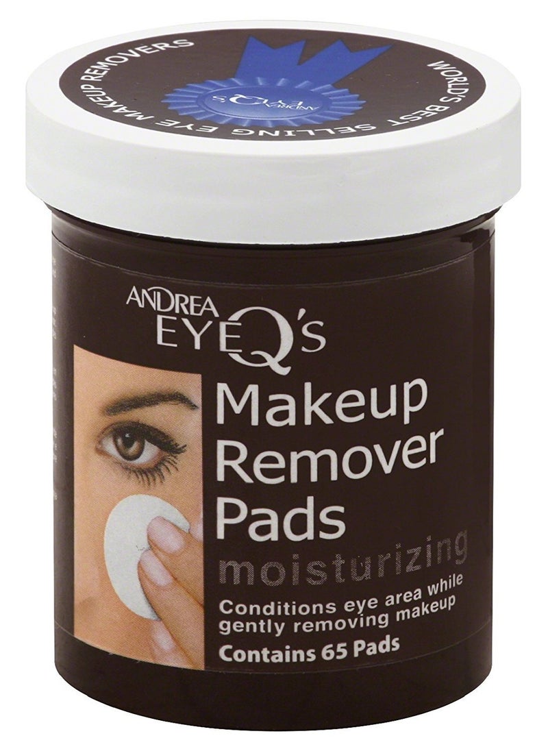 Andrea Eye Q's Eye Make-Up Remover Pads Moisturizing 65 Each (Pack of 4)