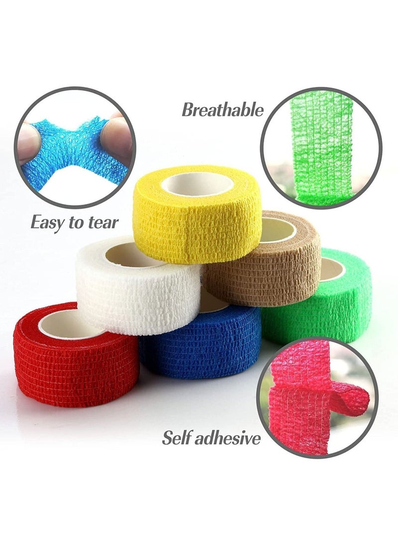 12 Rolls Of Adhesive Bandage Self-Adhesive Non-Woven Fabric Sports Bandage