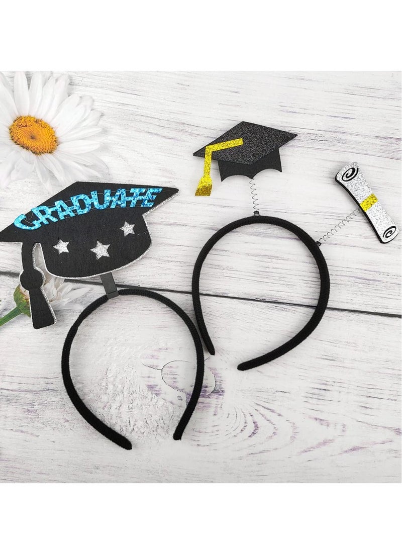 4 Pack Graduation Headband Graduation Cap, Graduation Hair Accessories, Suitable for Graduation Party Dress Up Costume Decorations