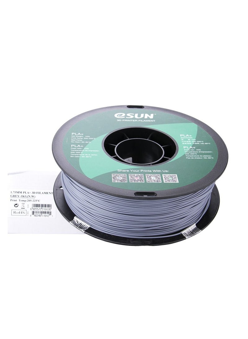 Esun 3D Printer Filament PLA+ 1.75 mm Dimensional Accuracy +/- 0.05 mm 1 Kg (2.2 lbs) Spool 3D Printing Material for 3D Printers – Grey