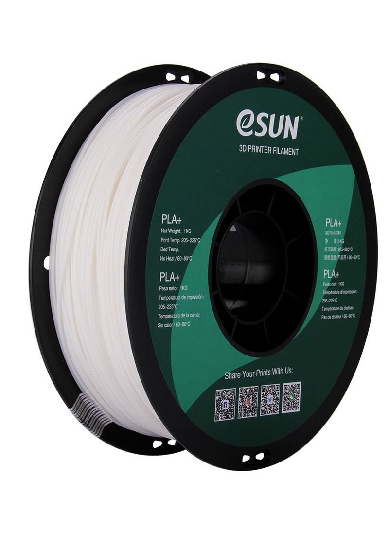 Esun 3D Printer Filament PLA+ 1.75 mm Dimensional Accuracy +/- 0.05 mm 1 Kg (2.2 lbs) Spool 3D Printing Material for 3D Printers – White