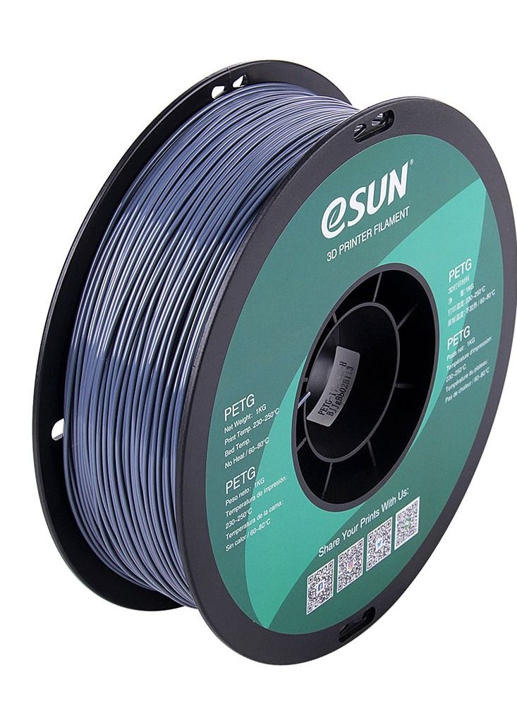 Esun 3D Printer Filament PETG  1.75 mm Dimensional Accuracy +/- 0.05 mm 1 Kg (2.2 lbs) Spool 3D Printing Material for 3D Printers - Solid Grey