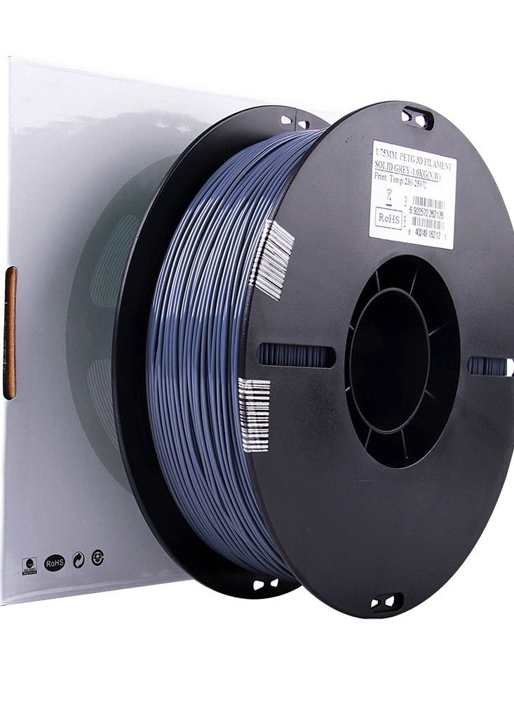 Esun 3D Printer Filament PETG  1.75 mm Dimensional Accuracy +/- 0.05 mm 1 Kg (2.2 lbs) Spool 3D Printing Material for 3D Printers - Solid Grey