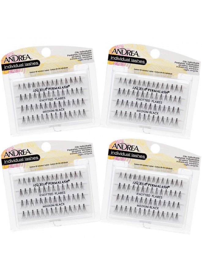 Andrea Knotted Flares False Lashes Medium - Black, 4 Pack