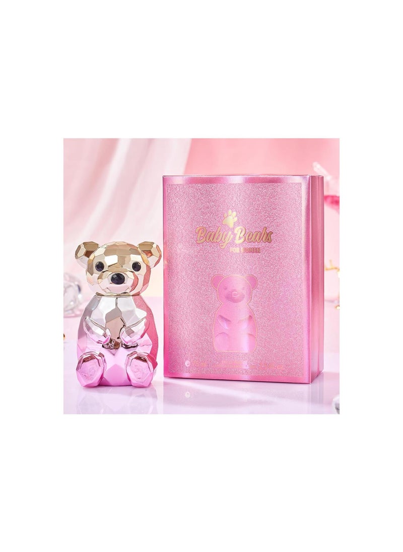 Crystal Bear Eau De Parfum Spray Natural Fragrance Parfum with Gift Box Package Lasting and Charming Personal Perfume for Women and Men 75ML